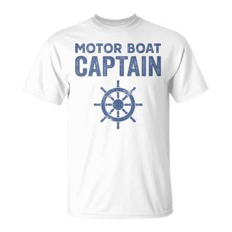 Motor Boat Captain Wheel Pontoon Lake Motor Boating T-Shirt - Monsterry