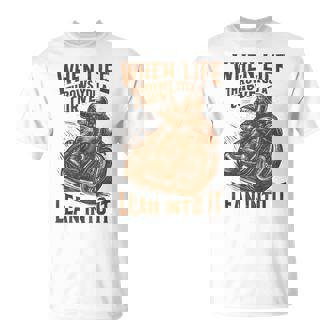 Motorcycle Dirt Bike Biker When Life Throws You A Curve T-Shirt | Mazezy