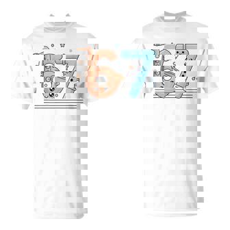 Music Teacher Cute 6 7 Saxophone Flute Student Men Women T-Shirt | Mazezy