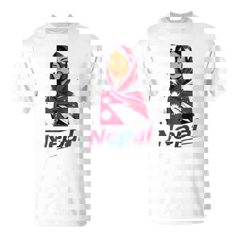 Nepal Flag Nepali Woman Roots T-Shirt | Mazezy