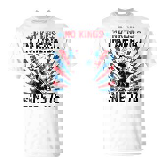 No Kings In America Since 1776 Distressed Usa Flag Vintage T-Shirt - Thegiftio