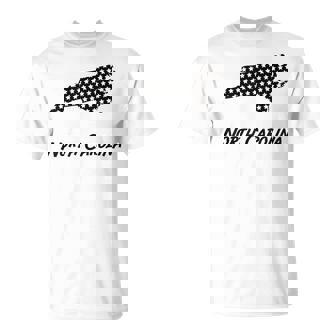 North Carolina USA State Outline Stars Vintage Retro T-Shirt | Mazezy