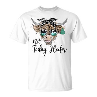 Not Today Heifer Vintage Lady Cow Ladies Heifer T-Shirt - Thegiftio UK