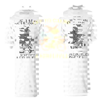 Off To Cause A Kerfuffle Frog Witch Bicycle Forest Ride T-Shirt | Mazezy