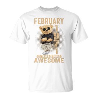 On Back 1971年2月 55歳の誕生日 55歳 テディベア Tシャツ - Kawaiitshirt