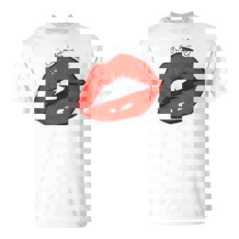 Ooh La La Red Lips French Pop Art Graphic Tank Top T-Shirt | Mazezy