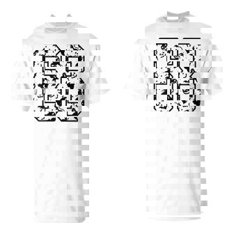 Orange And 68 Cute Halloween Pattern Number 68 T-Shirt | Mazezy