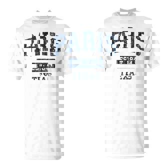 Paris Texas TX Vintage Sports Established T-Shirt | Mazezy