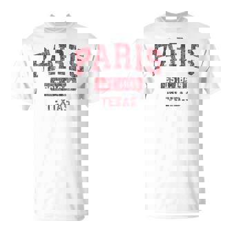 Paris Texas Tx ビンテージスポーツデザイン レッドデザイン Tシャツ - Kawaiitshirt