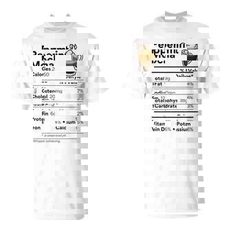 Peppermint Mocha Coffee Family Costume Food Nutrition Facts T-Shirt | Mazezy