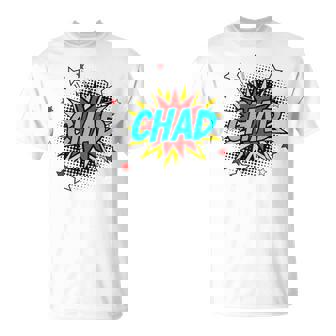 Personalized Name Comic Pop Art Superhero Chad T-Shirt | Mazezy
