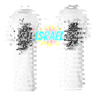 Personalized Name Comic Pop Art Superhero Israel Tank Top T-Shirt | Mazezy