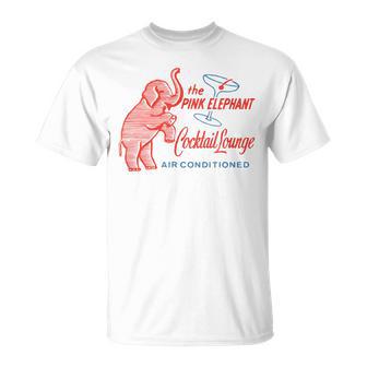 Pink Elephant Vintage Cocktail Lounge 1950S Retro Graphic T-Shirt - Thegiftio UK
