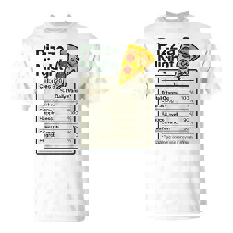 Pizza Lover Night Nutrition Facts Costume For Food T-Shirt - Seseable