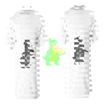 Been Playing Violin A Long Time T-Rex Dinosaur Violinist T-Shirt | Mazezy
