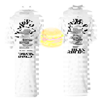 Powered By Burgers ファーストフード愛好家 面白いビーフバーガー Tシャツ - Kawaiitshirt
