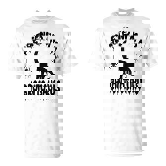 Pretend I'm A Brontosaurus Spooky Cute Simple Quick Dinosaur T-Shirt | Mazezy