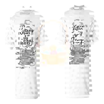 Pretty Boho Coffee Yarn Basket Cute Knitting Is My Therapy T-Shirt | Mazezy