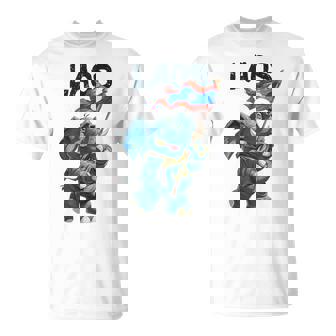 Pretty Cartoon Elephant With Laos Flag Costume T-Shirt | Mazezy