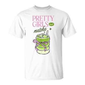 Pretty Girls Drink Matcha Green Tea Costume T-Shirt | Mazezy