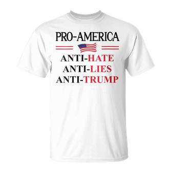 Pro America Anti Trump Hate Lies Resist Sign Anti Trump Flag T-Shirt - Thegiftio UK