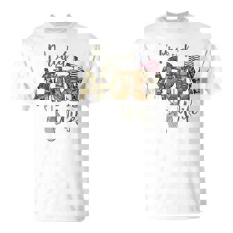 Proud Army Wife Military Wife With Dog Tag US Flag Tank Top T-Shirt | Mazezy