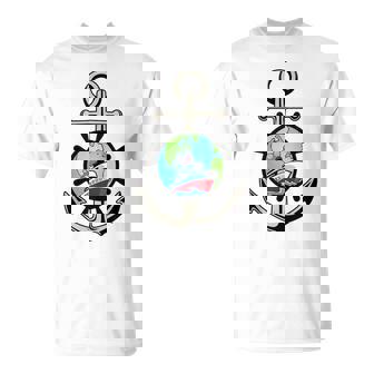 Proud Ship Seaman Captain Husband Daddy Anchor Print Graphic Tank Top T-Shirt | Mazezy