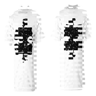 Puzzle Piece Emblem On Chest Jigsaw T-Shirt | Mazezy