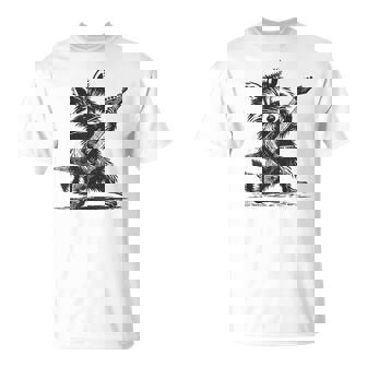 Raccoon Rock Music For Men Women Band Kids Rocker T-Shirt | Mazezy