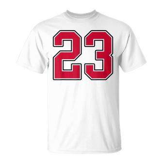 Red And Black Number 23 Jersey Player Uniform 23 T-Shirt - Thegiftio