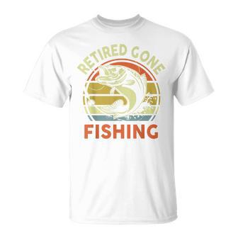 Retired Gone Fishing Grandpa Fishing Retirement T-Shirt - Thegiftio UK