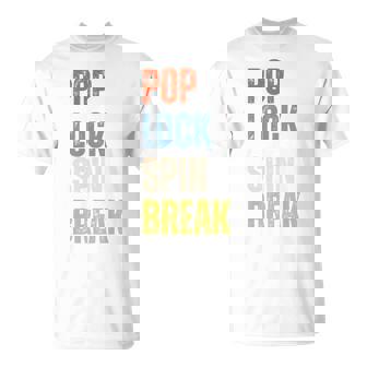 Retro 80s Breakdancing POP LOCK SPIN BREAK Street Dance Crew Premium T-Shirt | Mazezy