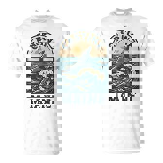 Retro Castine Shark Fin Swimming Ocean Maine Tank Top T-Shirt | Mazezy