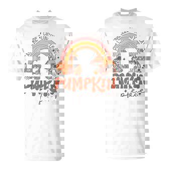 Retro Fall Pumpkin Please Rainbow Autumn Aesthetic T-Shirt | Mazezy