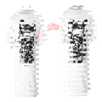 Retro German Shepherd Santa Dog Christmas Pet Xmas Vibes T-Shirt - Monsterry