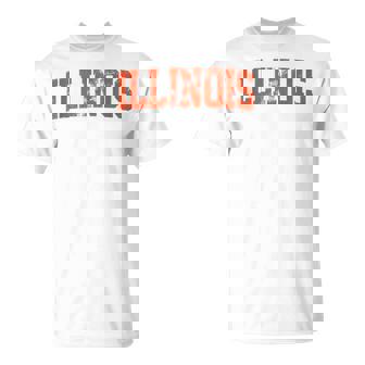 Retro Illinois Il Souvenir Vintage Illinois Orange Throwback T-Shirt - Monsterry