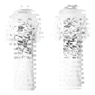 Retro Ocean Wildlife Sea Creatures Retro Whale Octopus T-Shirt | Mazezy