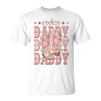 Rodeo Daddy Pink Boots Coquette Cow-Girl Birthday Party T-Shirt - Thegiftio