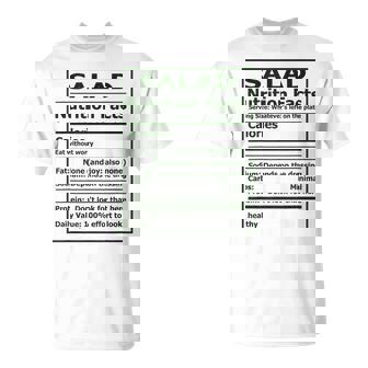 Salad Nutrition Facts Matching Thanksgiving Recipe T-Shirt | Mazezy