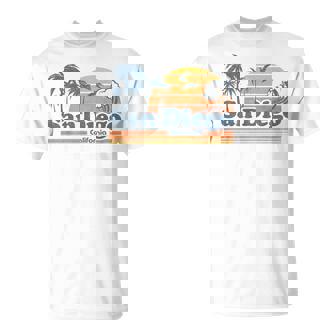 San Diego California Beach Vacation Cute Vintage Cali Retro T-Shirt - Thegiftio