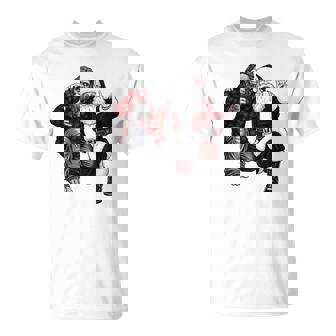 Santa And Bigfoot Rock Christmas Sasquatch Believe T-Shirt | Mazezy