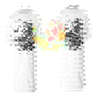 Santa Riding Bass Fish Christmas Pajama Youth Boy Toddler T-Shirt | Mazezy