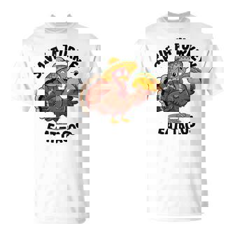 Save A Turkey Eat Tacos Turkey Thanksgiving Food Tank Top T-Shirt | Mazezy