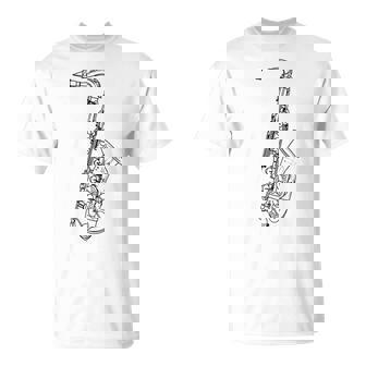 Saxophone Line Art Saxophonist Chamber Music T-Shirt | Mazezy