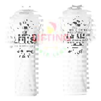 He Sees You When You'Re Lifting Christmas Gym Bodybuilding Tank Top T-Shirt | Mazezy