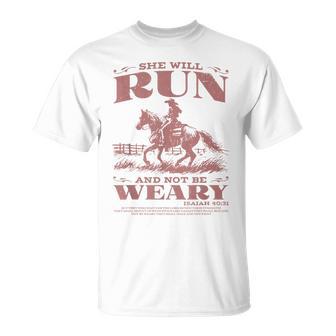 She Will Run And Not Be Weary T-Shirt - Thegiftio UK