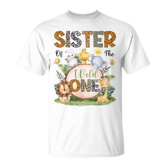 Sister Of The Wild One First Birthday Boy Jungle Safari T-Shirt - Thegiftio UK