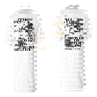 Sitting Pretty Riding Dirty Utv Sxs Offroading Side By Side T-Shirt - Monsterry