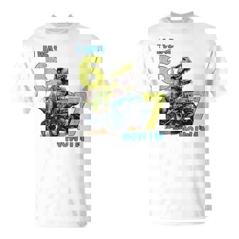 I Was Six Now I'm Seven Dinosaur 67 Meme 7Th Birthday Boys T-Shirt | Seseable FR