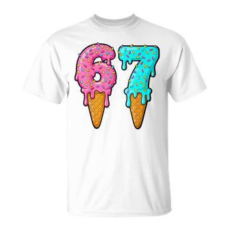 Six Seven Ice Cream Drip Gen Alpha Slang 6 7 Trending Meme T-Shirt - Thegiftio UK